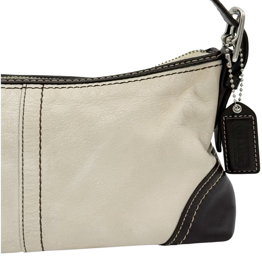 Coach 2007 Hamptons Cream Brown Leather Demi Baguette Mini Shoulder Bag F11195 - Picture 4 of 14